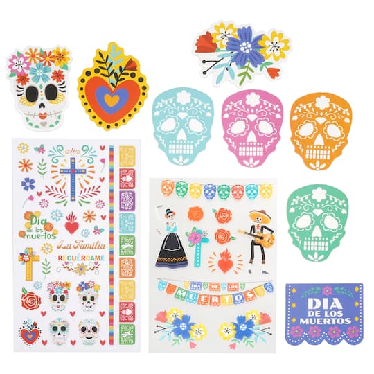 12 Pack: Day of the Dead Holiday Stickers by Recollections&#x2122;